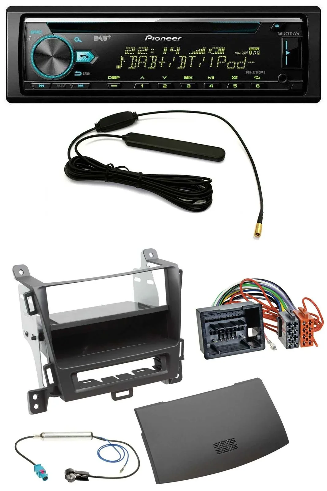 Pioneer CD MP3 AUX DAB USB Autoradio für Opel Zafira Tourer ab 12 jet black