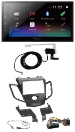 Автомагнитола Pioneer 2-DIN, DAB, Bluetooth, USB, для Ford Fiesta (2010–2017), черная