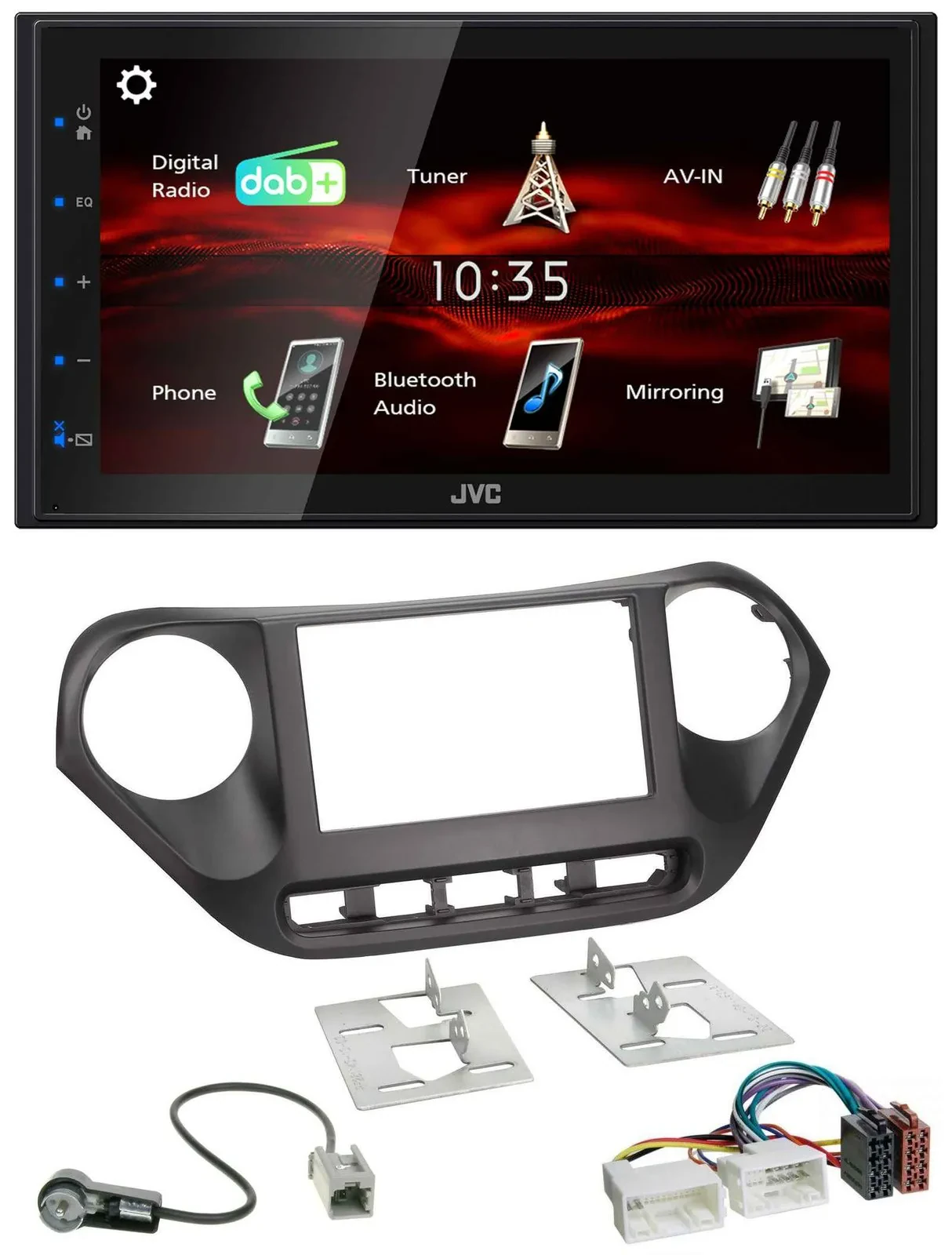 JVC USB Bluetooth MP3 DAB 2DIN Autoradio für Hyundai i10 (ab 2013)