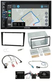 Alpine DAB TMC Bluetooth 2DIN USB Lenkrad Navigation für Opel Corsa C schwarz