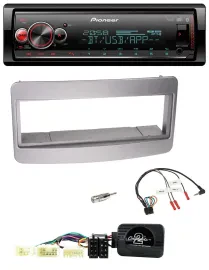 Автомагнитола Pioneer Bluetooth, USB, DAB для Toyota RAV4 2001–2006, темно-серебристая, с поддержкой кнопок на руле