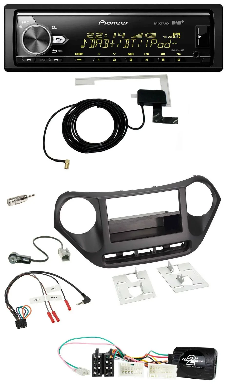 Автомагнитола Pioneer Bluetooth DAB USB черный для Hyundai i10 (с 2014)