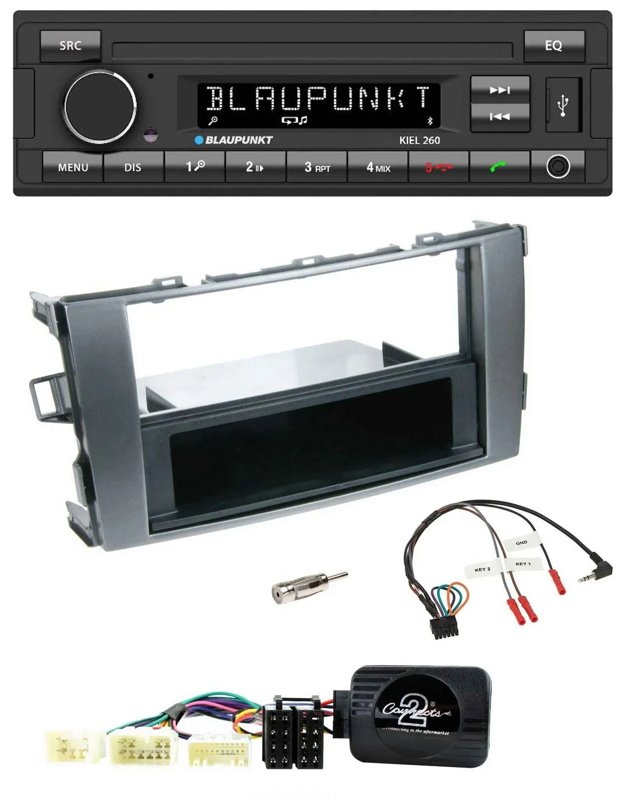 Автомагнитола для Toyota Avensis T25 (с 2003) Blaupunkt USB, DAB, Bluetooth, поддержка кнопок на руле