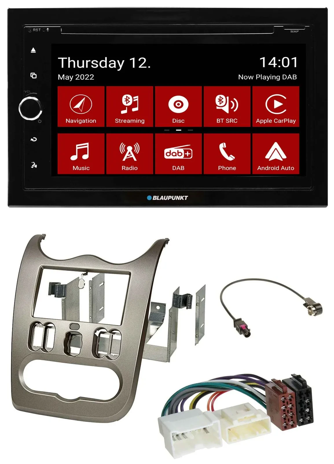 Blaupunkt MP3 DVD Bluetooth DAB 2DIN USB Autoradio für Dacia Logan Sandero Duste