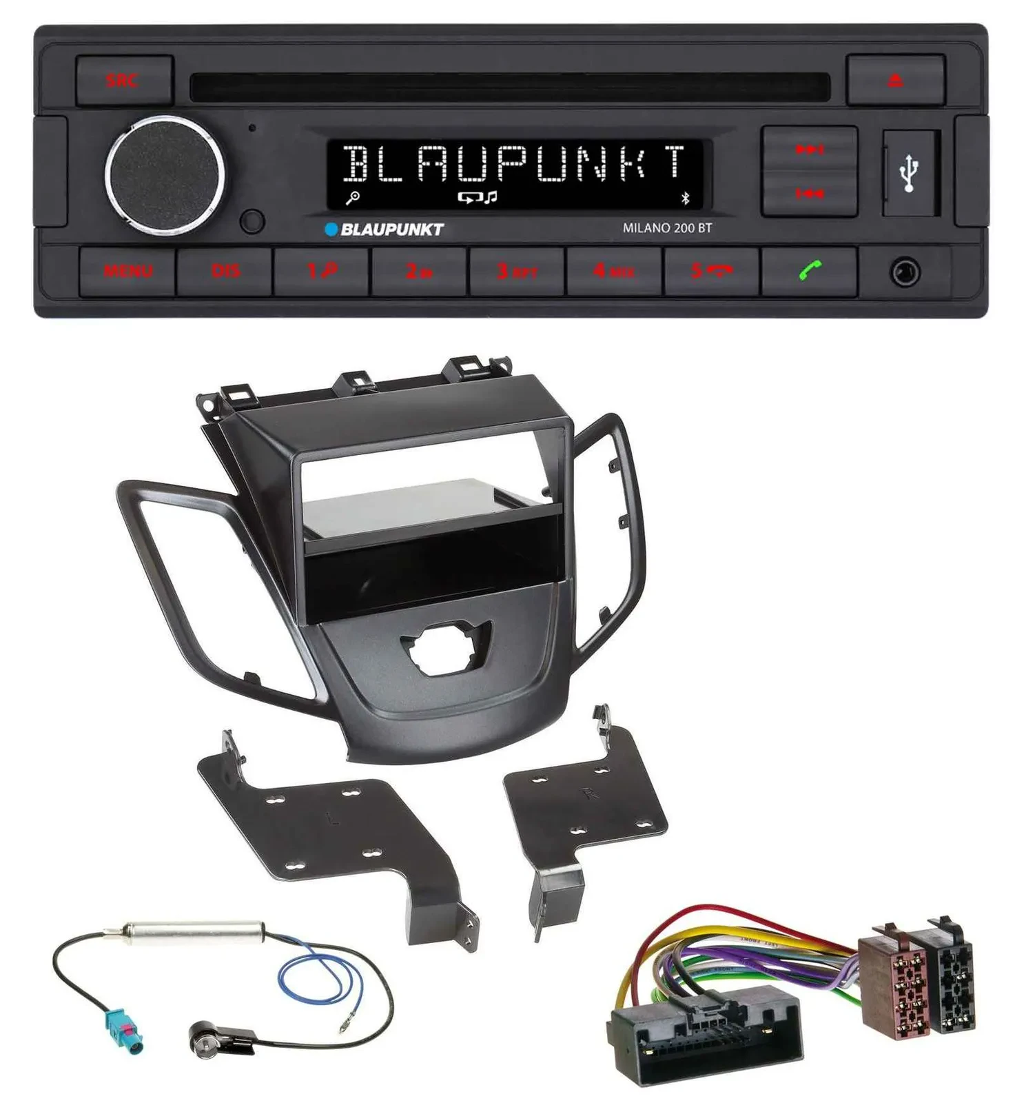 Автомагнитола для Ford Fiesta 2010–2017 (JA8) Blaupunkt CD/MP3, USB, Bluetooth, AUX, без дисплея