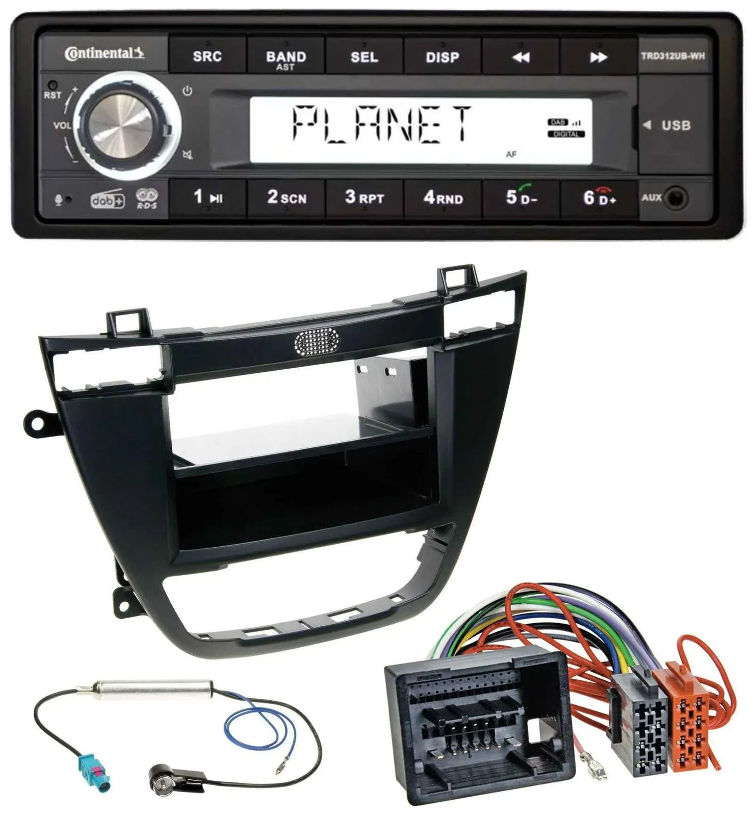 Автомагнитола для Opel Insignia Continental 1-DIN USB AUX DAB MP3 черный