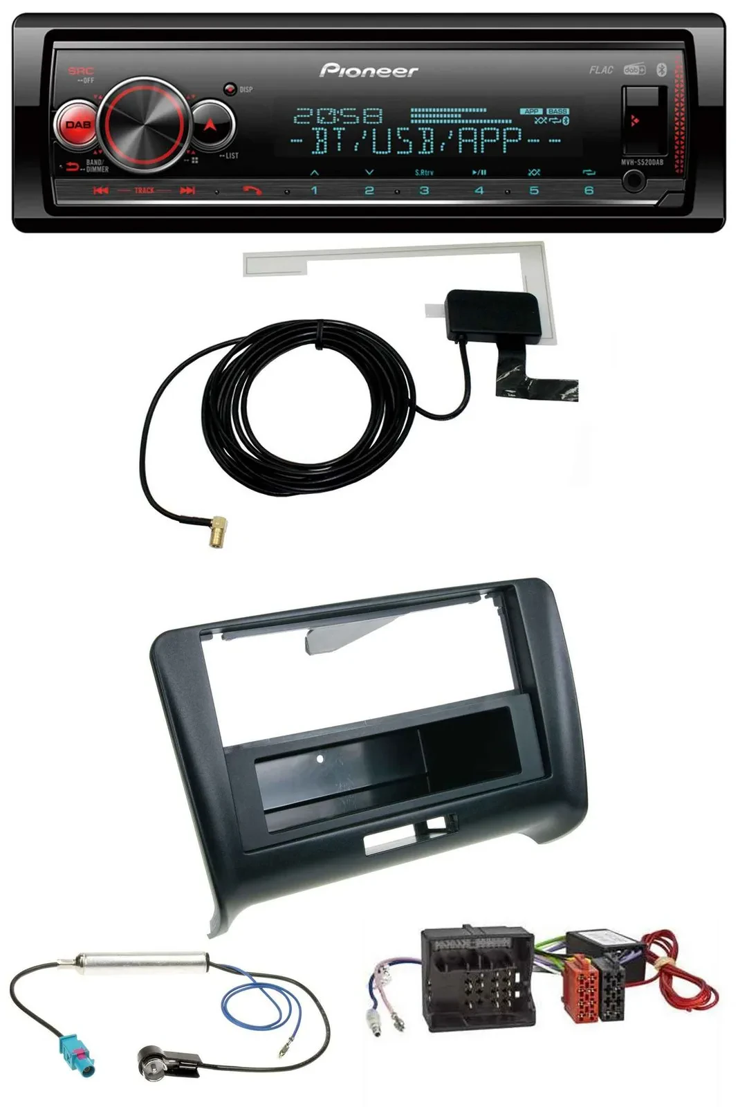Автомагнитола для Audi TT (2006–2014) Pioneer Bluetooth, DAB, USB, MP3, Quadlock