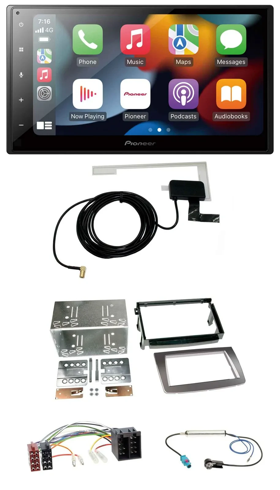 Автомагнитола для Alfa Romeo Mito (2008–2014) Pioneer 2-DIN, Bluetooth, DAB, USB, MP3