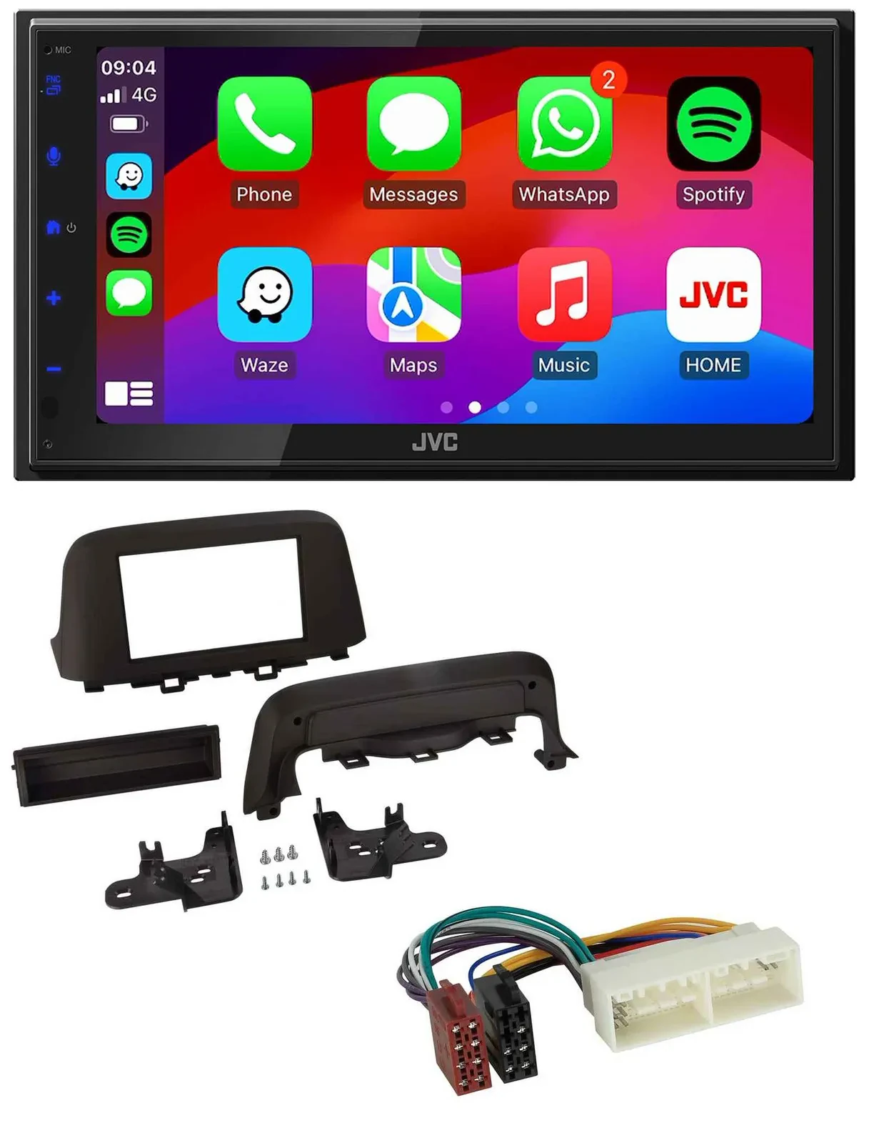 JVC Bluetooth USB MP3 2DIN DAB Autoradio für Hyundai Kona (ab 2018)