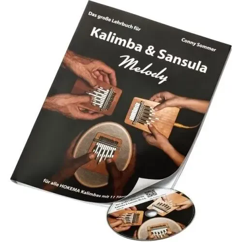 Учебник для калимбы и сансулы Hokema Das Große Lehrbuch für Kalimba & Sansula Melody 11 Töne Conny Sommer с MP3-CD