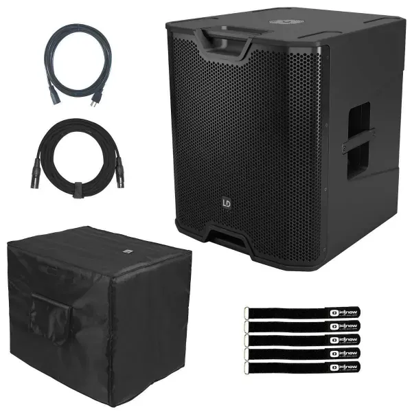 LD Systems ICOA SUB 15 A Powered 15" PA Subwoofer with Cover Package