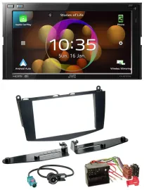 JVC DAB MP3 2DIN Bluetooth USB Autoradio für Mercedes C-Klasse 07-11 ohne Tasten