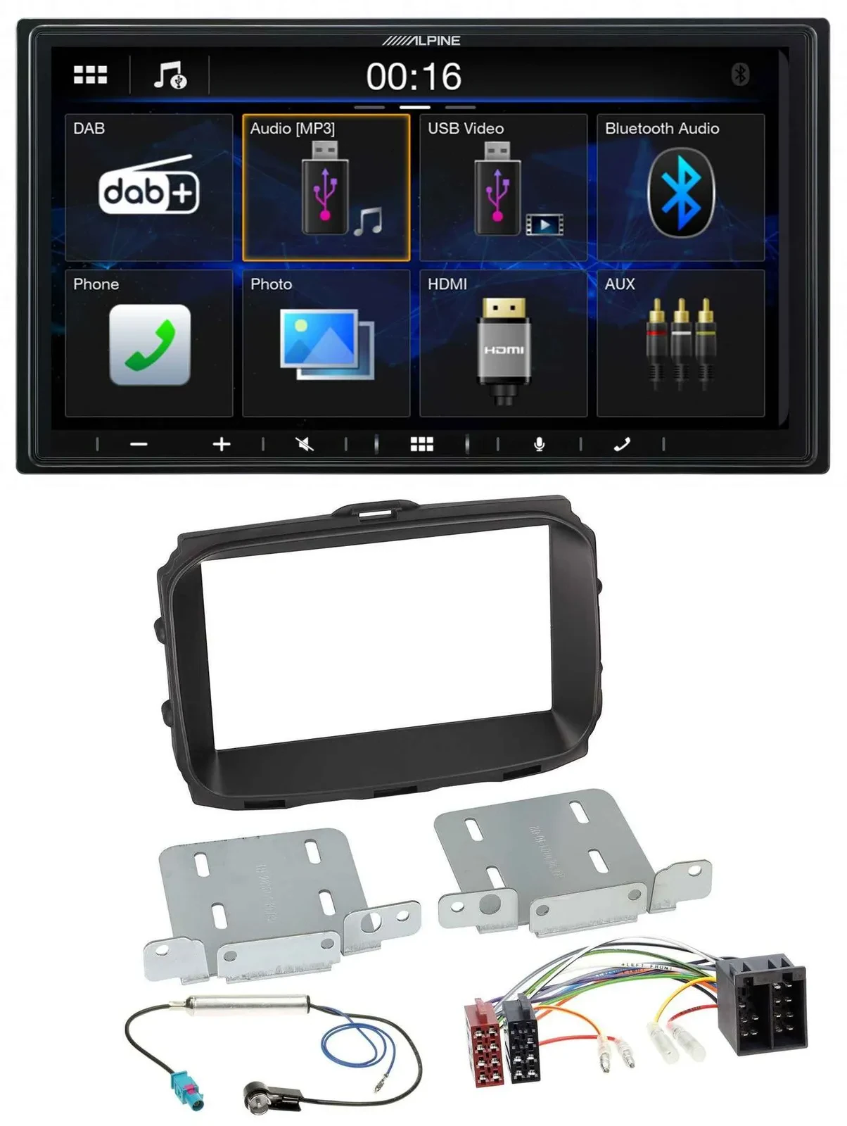 Alpine Bluetooth 2DIN MP3 DAB USB Autoradio für Alfa Giulietta 2013-2021 ISO sch