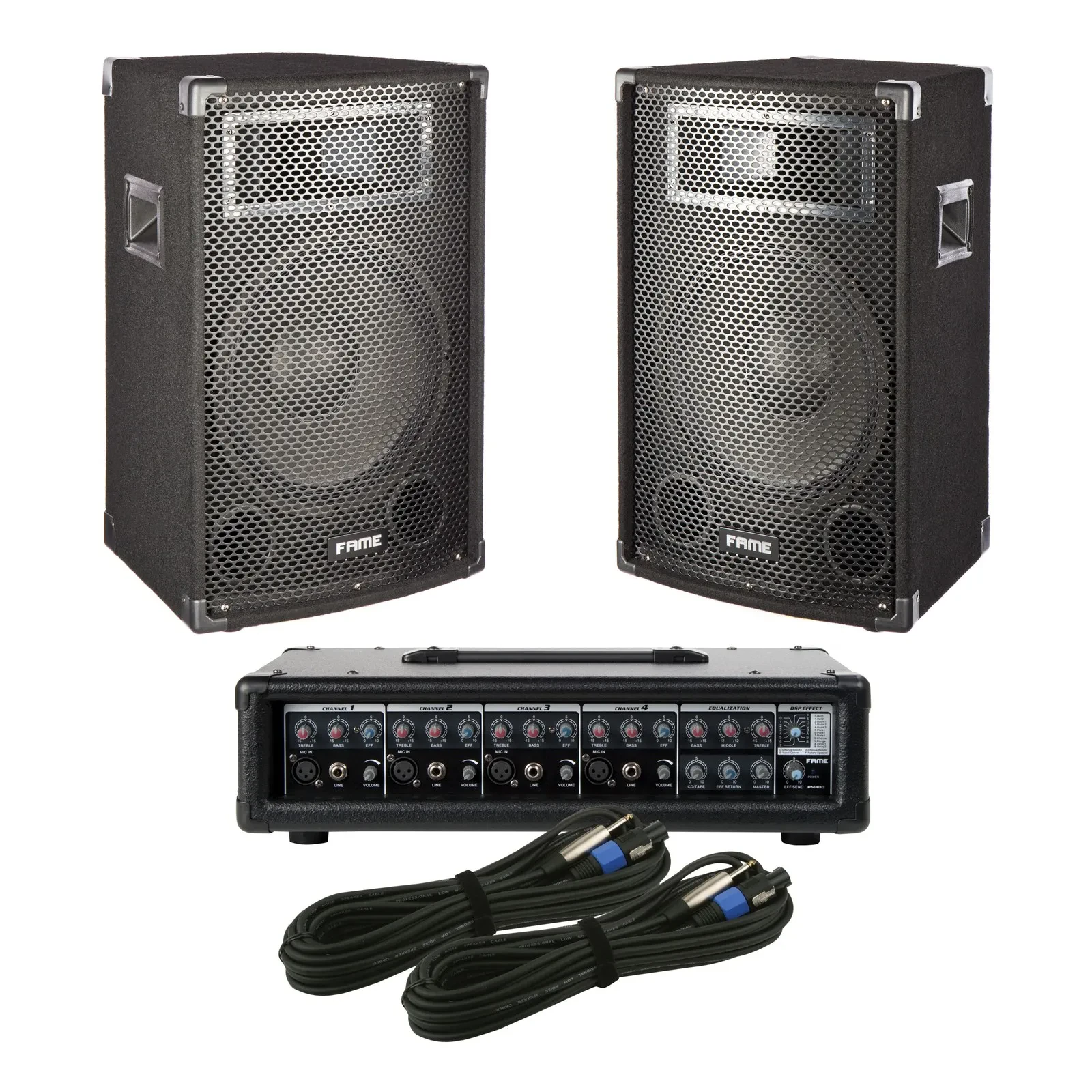 Audio Advanced Pack 12, 2x 12" Passiv Lautspr., PM 400 Powermixer, 2x 10m Kabel
