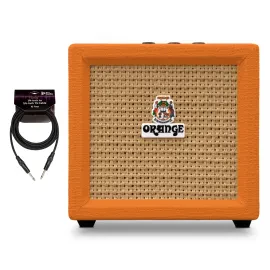 Orange Amps Crush Mini Analog Guitar Amplifier 3W with 10 Feet Instrument Cable
