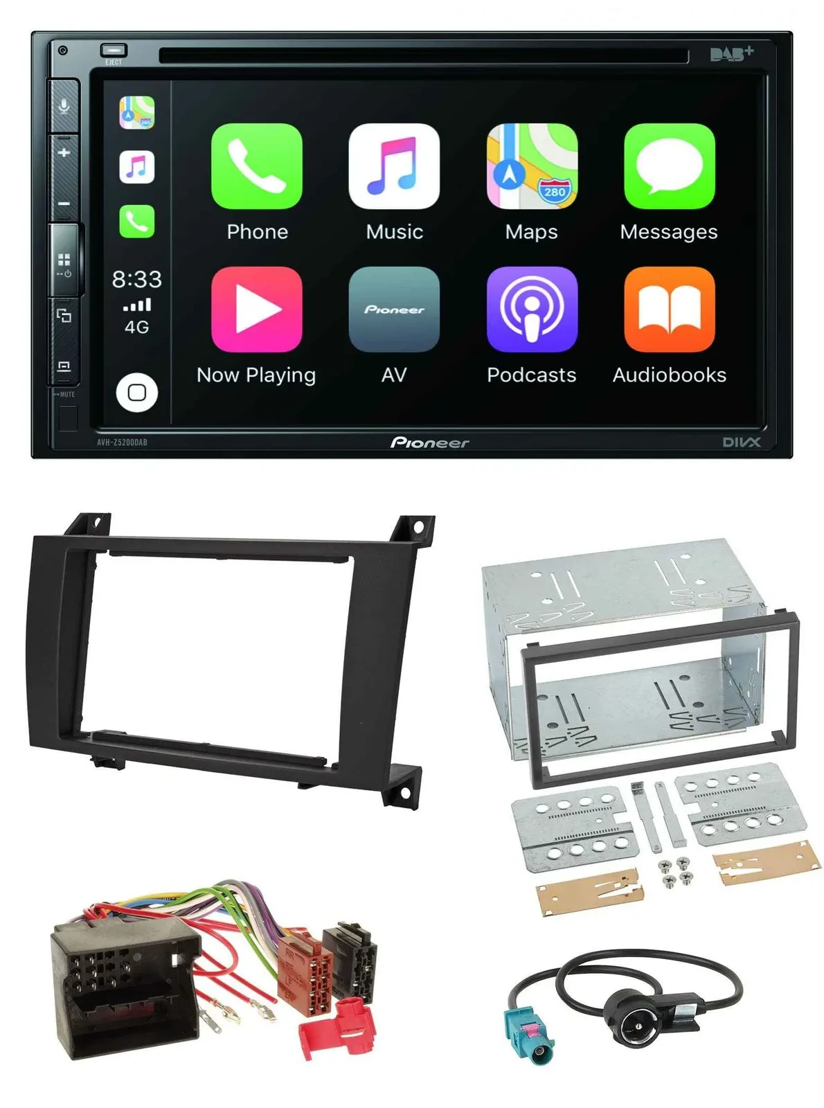 Pioneer DVD 2DIN MP3 DAB Bluetooth USB Autoradio für Mercedes SLK R171 2004-2011