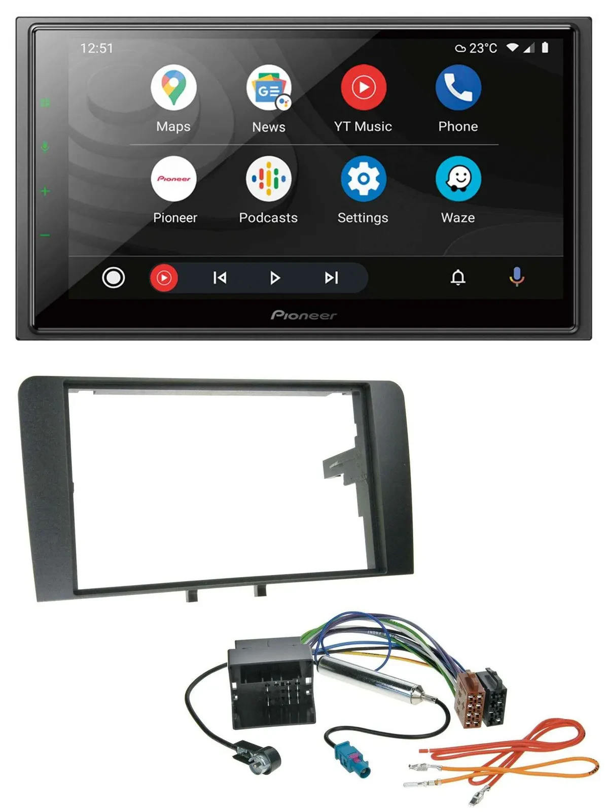 Pioneer USB 2DIN DAB MP3 Bluetooth Autoradio für Audi A3 03-12 8P Quadlock