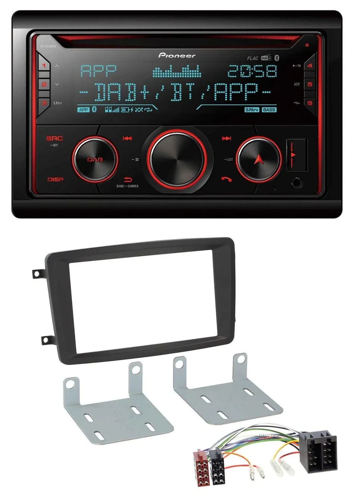 Pioneer 2DIN DAB MP3 Bluetooth USB CD Autoradio für Mercedes C-Klasse CLK Viano