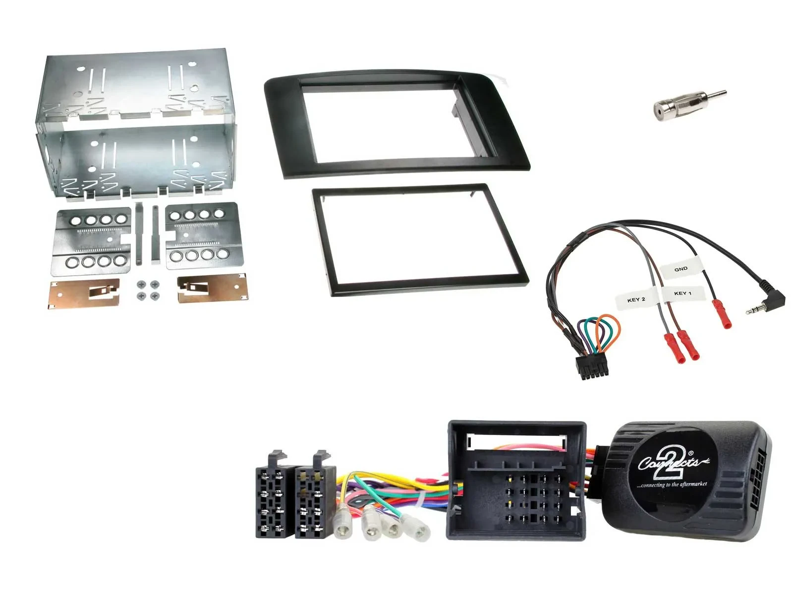 Radioset Lenkradadapter Doppel DIN Autoradio für Mercedes M-Klasse W164 05-11