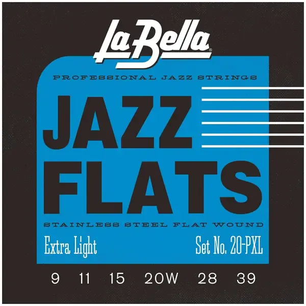 Струны для электрогитары La Bella 20PXL Jazz Flats 9-39