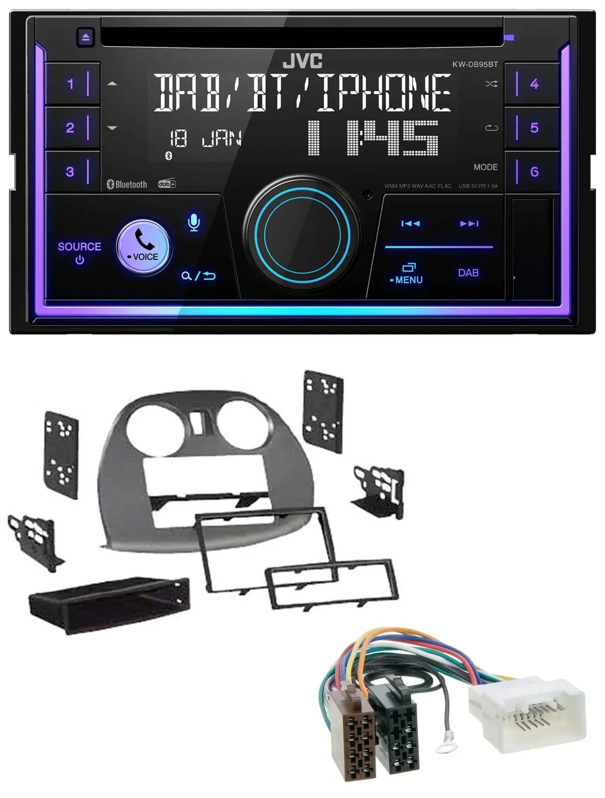 JVC MP3 USB 2DIN DAB Bluetooth CD Autoradio für Mitsubishi Eclipse 4G 05-12