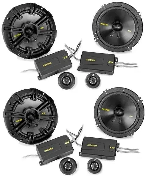 Kicker CSS65 600W Peak 200W RMS 6.5" CSS 2-Way Component Speakers