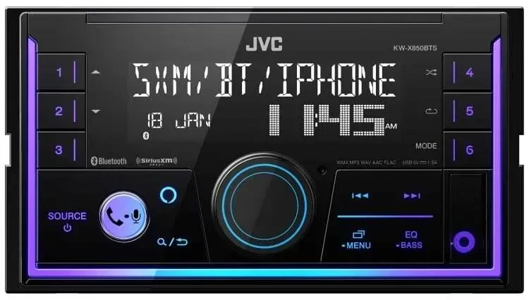 Автомагнитола JVC KW-X850BTS 2-DIN, укороченный корпус, цифровой медиаресивер
