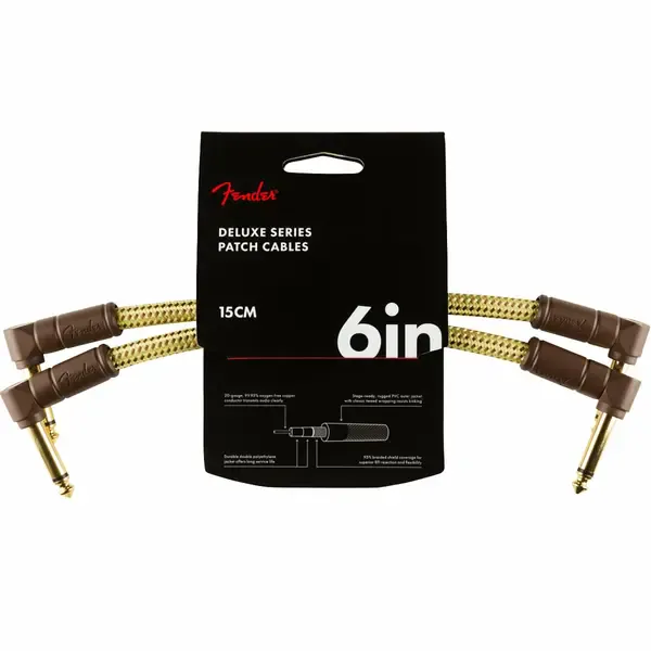 Патч-кабель инструментальный Fender Deluxe Series 5" Patch Cable Tweed 2-Pack