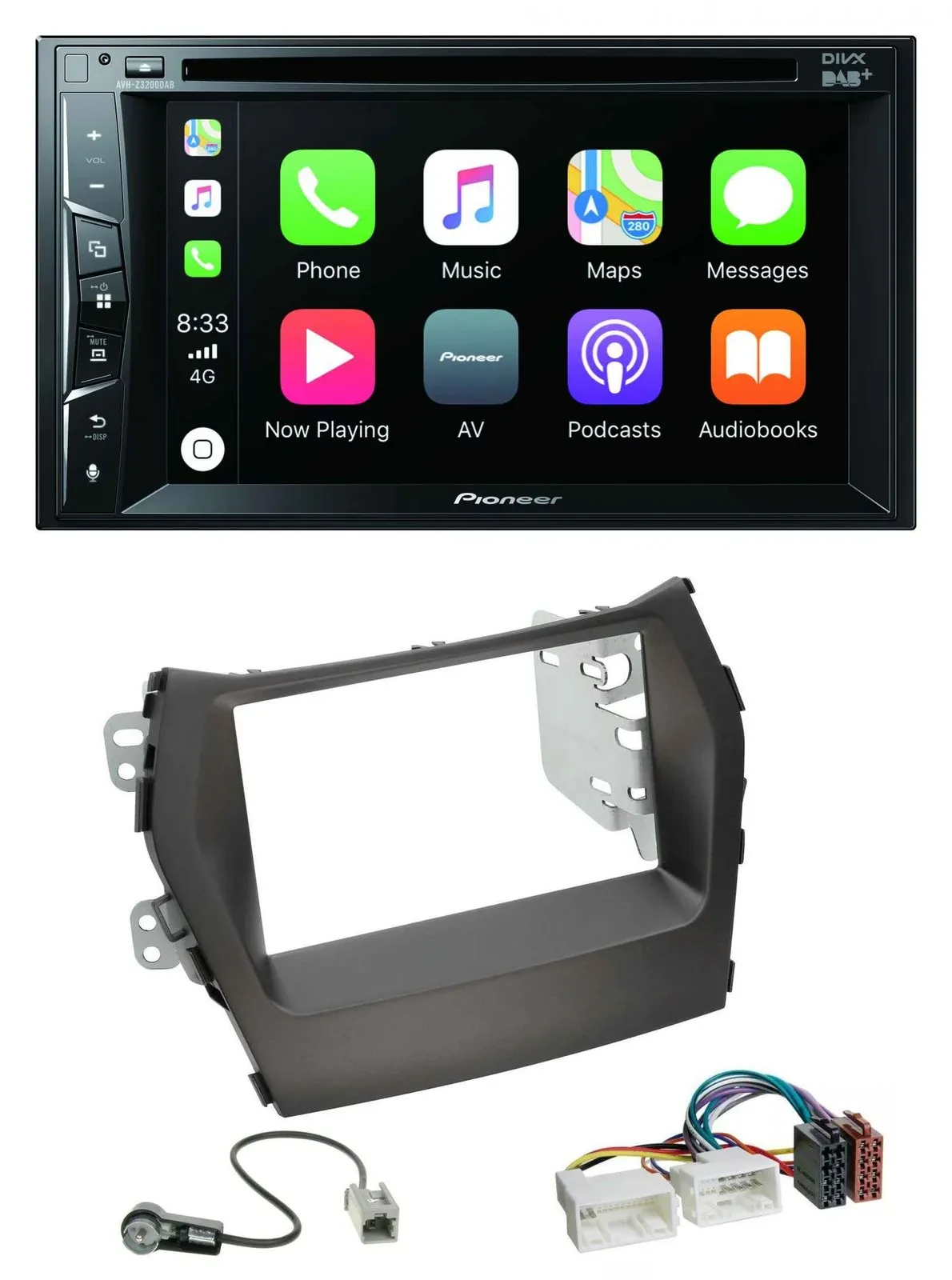 Автомагнитола для Hyundai Santa Fe (с 2012) Pioneer 2 DIN MP3 USB DVD Bluetooth DAB