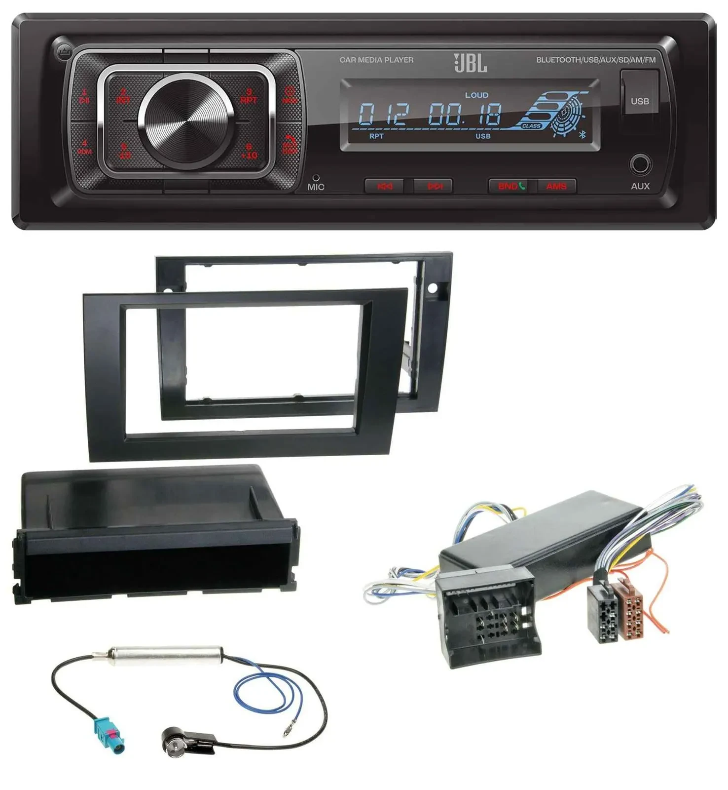 Автомагнитола JBL SD/AUX/MP3/USB/Bluetooth для Audi A4 (B5) 1999–2001 Symphony Bose Active