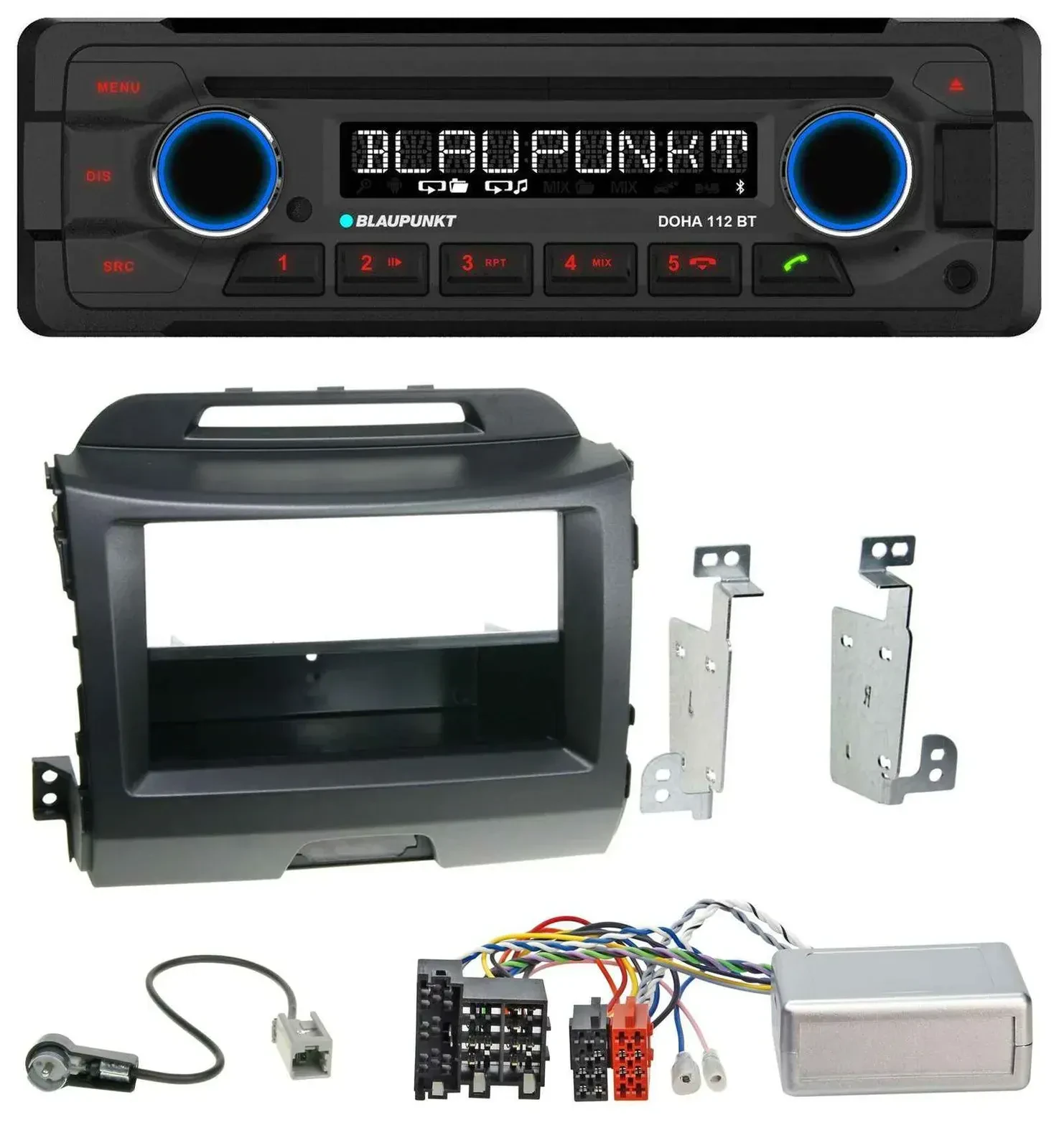 Blaupunkt Lenkrad MP3 CD Bluetooth USB Autoradio für Kia Sportage 3 10-15 schwar