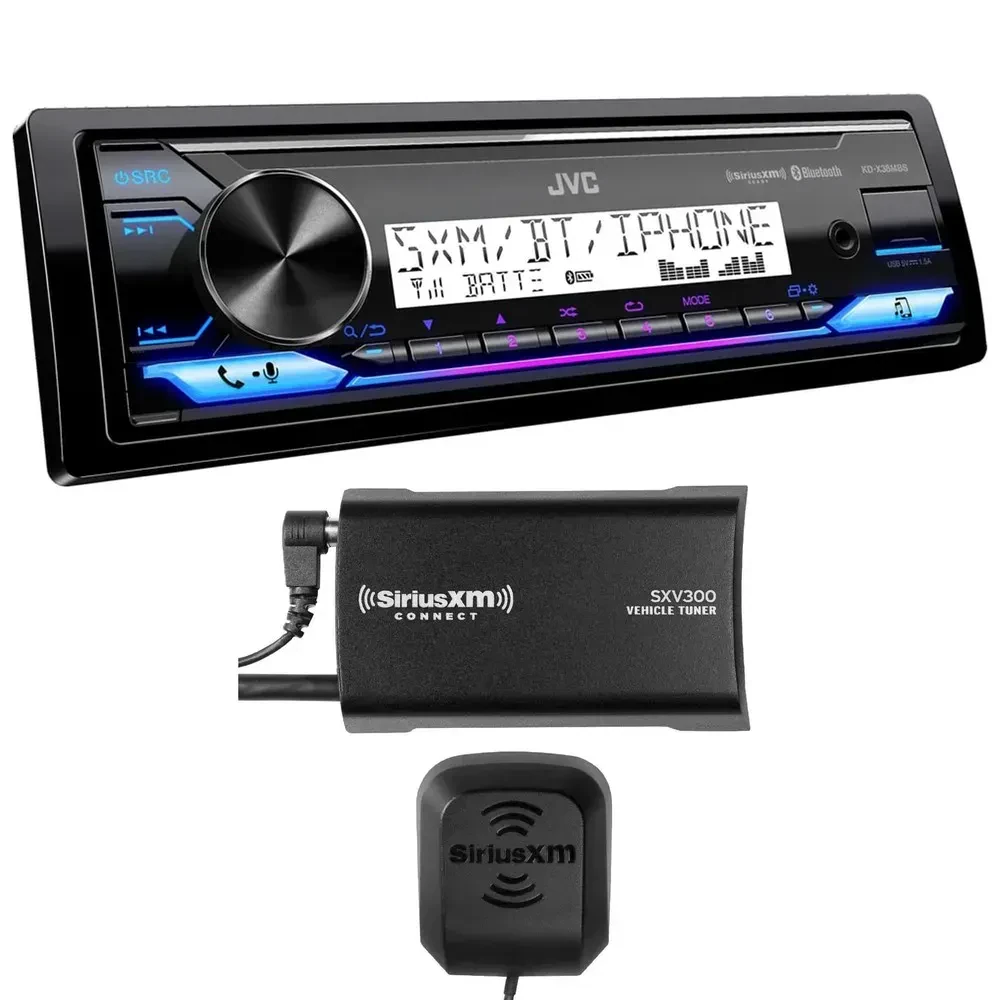 Морская автомагнитола JVC KD-X38MBS Single-DIN, совместим с SiriusXM