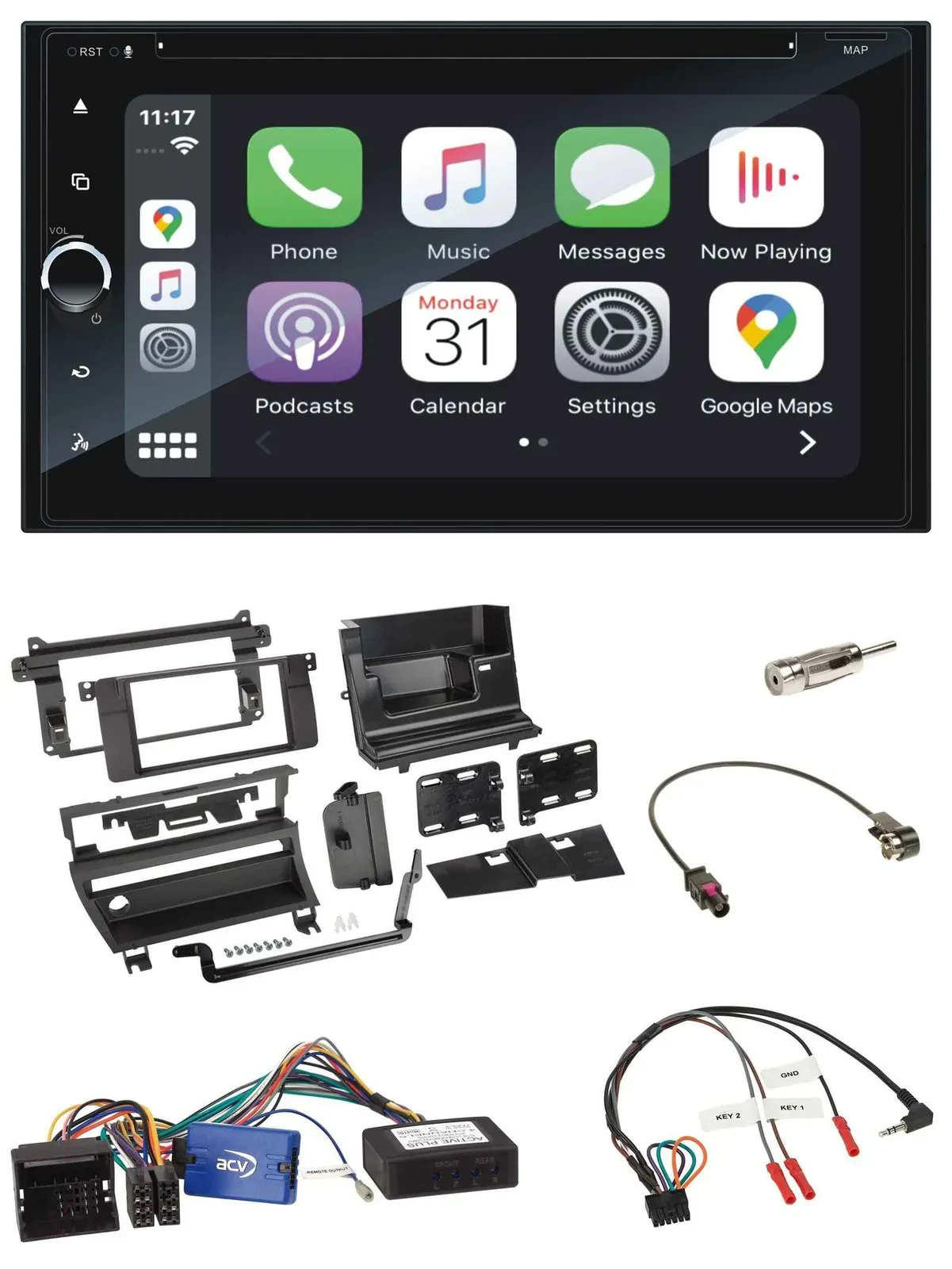 Blaupunkt DAB Lenkrad TMC Bluetooth USB 2DIN Navigation für BMW 3er E46 02-06 1