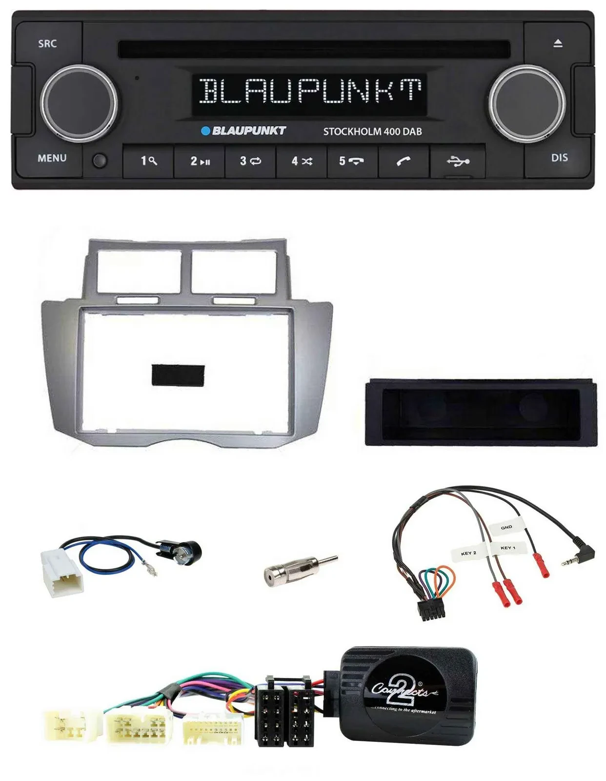 Blaupunkt Lenkrad Bluetooth DAB CD USB Autoradio für Toyota Yaris 2007-2011 silb