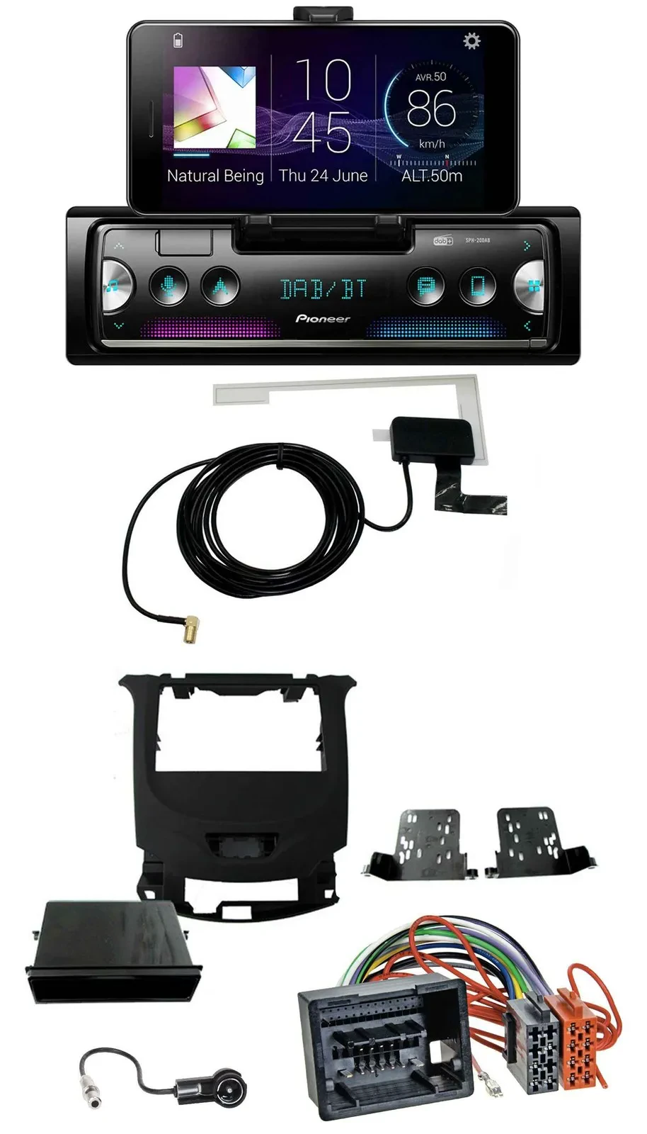 Автомагнитола для Chevrolet Cruze Pioneer DAB, Bluetooth, MP3, USB, черный глянец (с 2016)