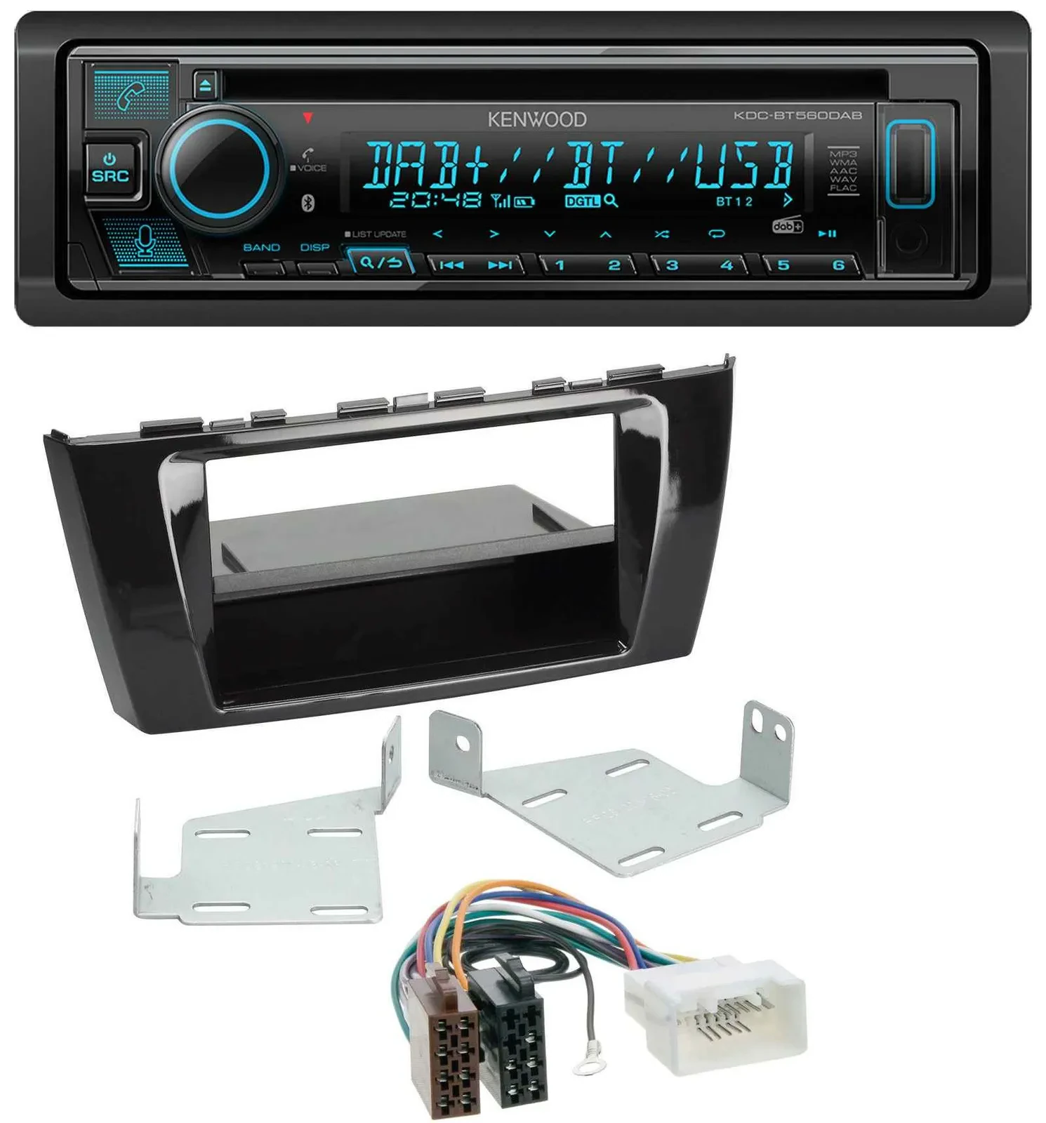 Kenwood Bluetooth DAB CD MP3 USB Autoradio für Mitsubishi Space Star A00 ab 13 A