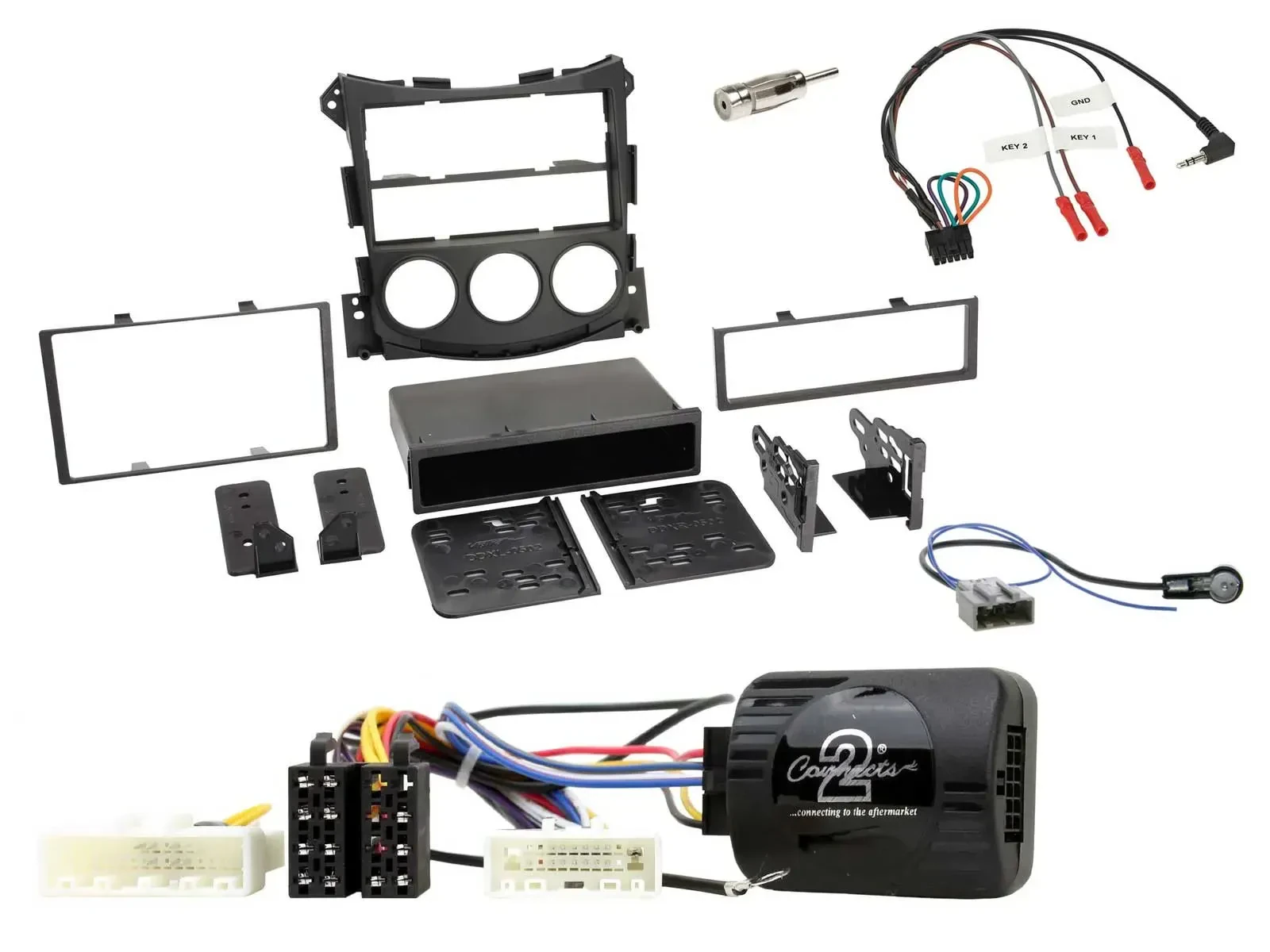 Einbauset Lenkradadapter DIN Autoradio für Nissan 370Z 09-13 Roadster Bluetooth