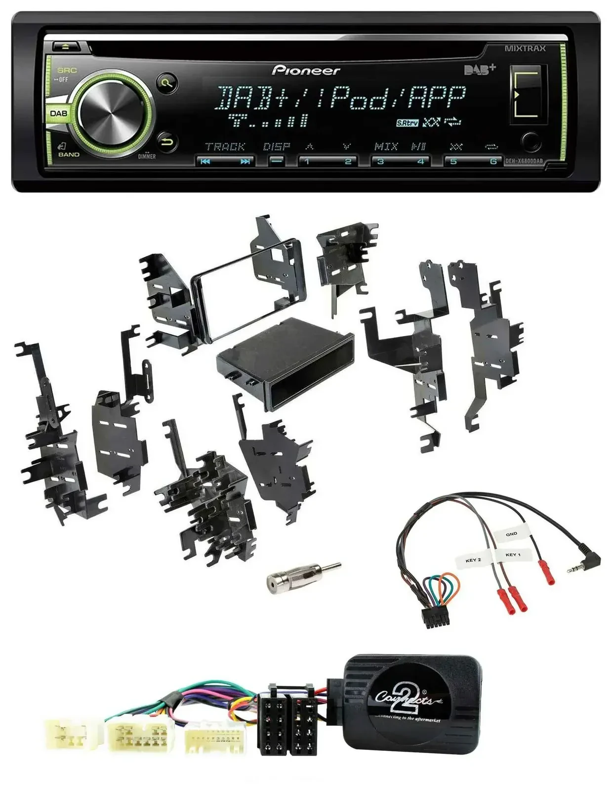 Автомагнитола для Toyota Yaris 2007–2012 Pioneer DAB, USB, MP3, CD, поддержка управления с руля