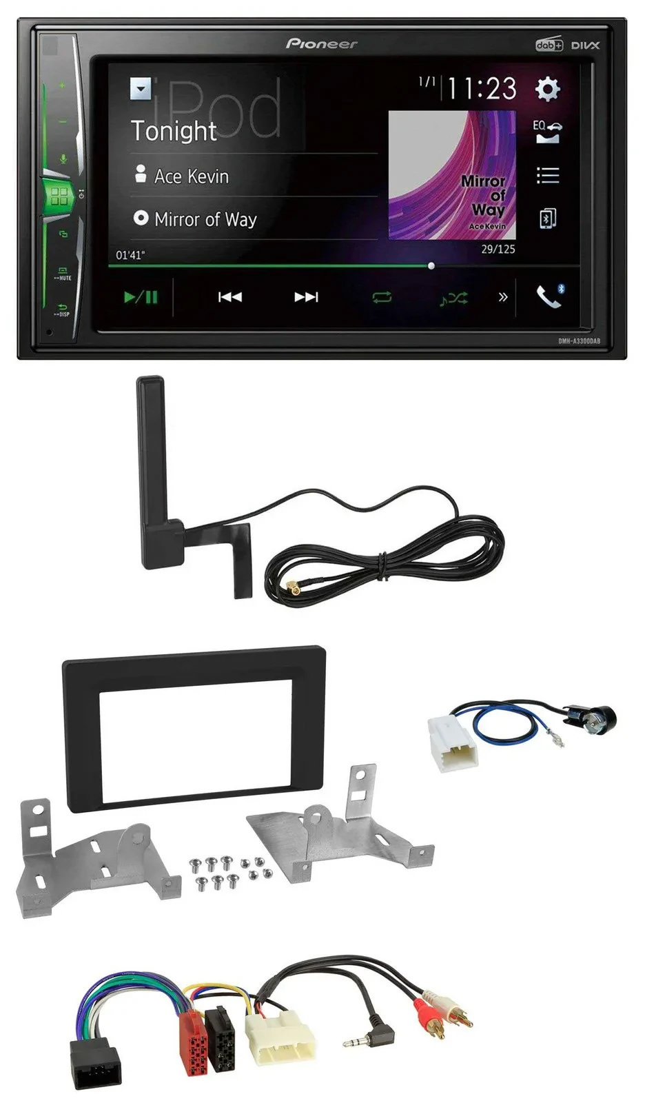 Pioneer MP3 DAB AUX 2DIN Bluetooth Autoradio für Toyota Aygo ab 2022 AB7 schwarz