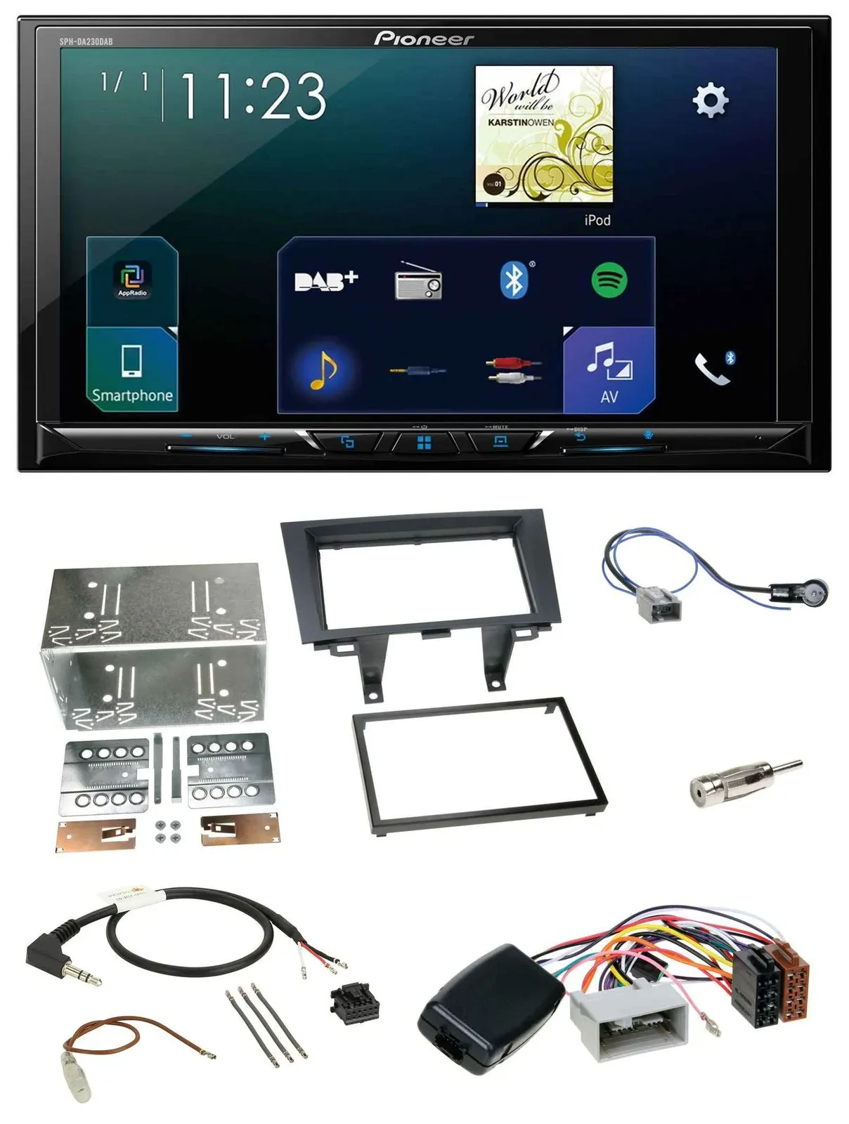 Автомагнитола Pioneer 2DIN Bluetooth USB DAB для Honda CR‑V 2006–2012 с поддержкой кнопок на руле