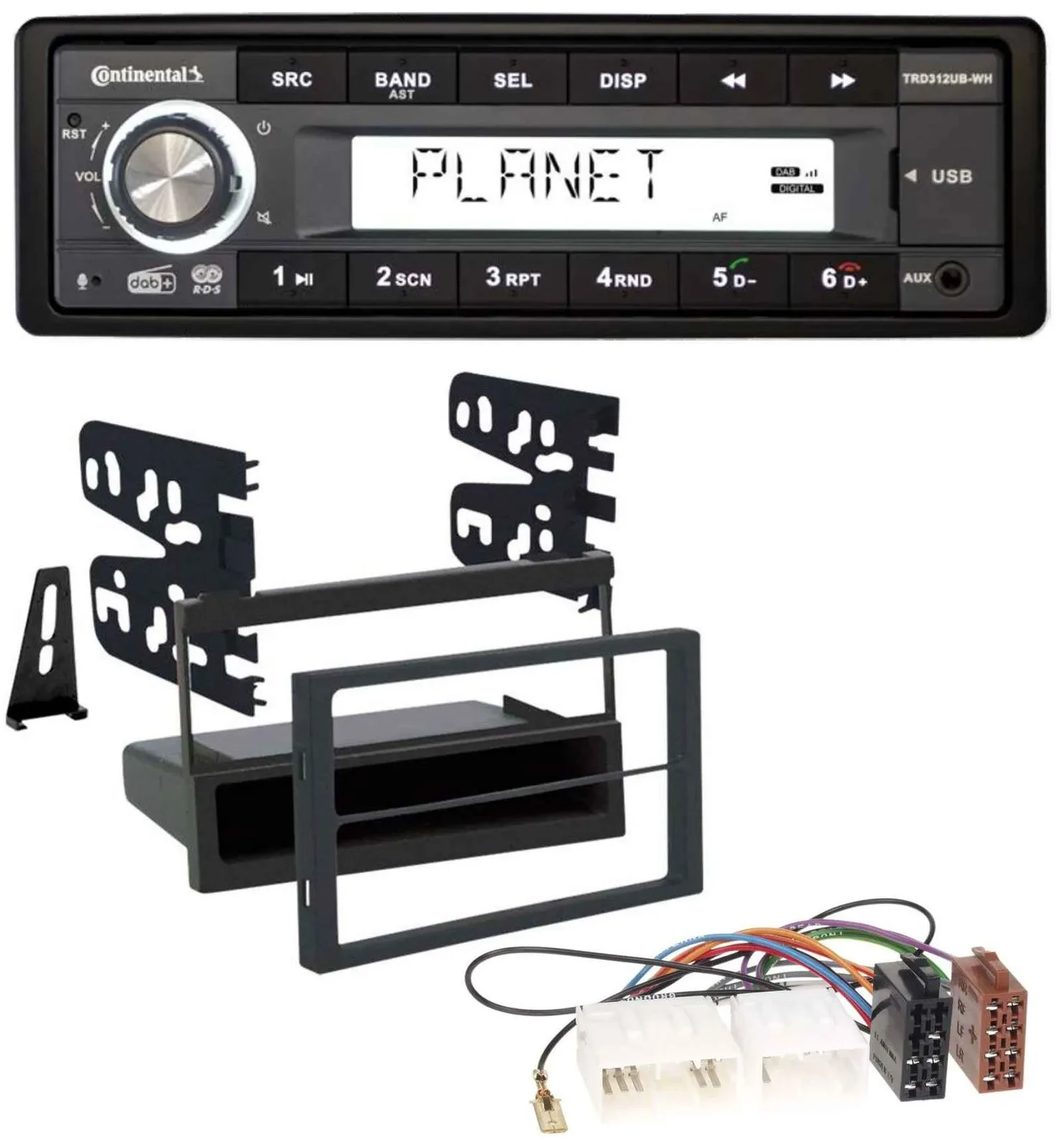 Автомагнитола для Mazda 626 (1999-2000) / MPV (1996-1999) Continental USB, 1 DIN, AUX, DAB, MP3