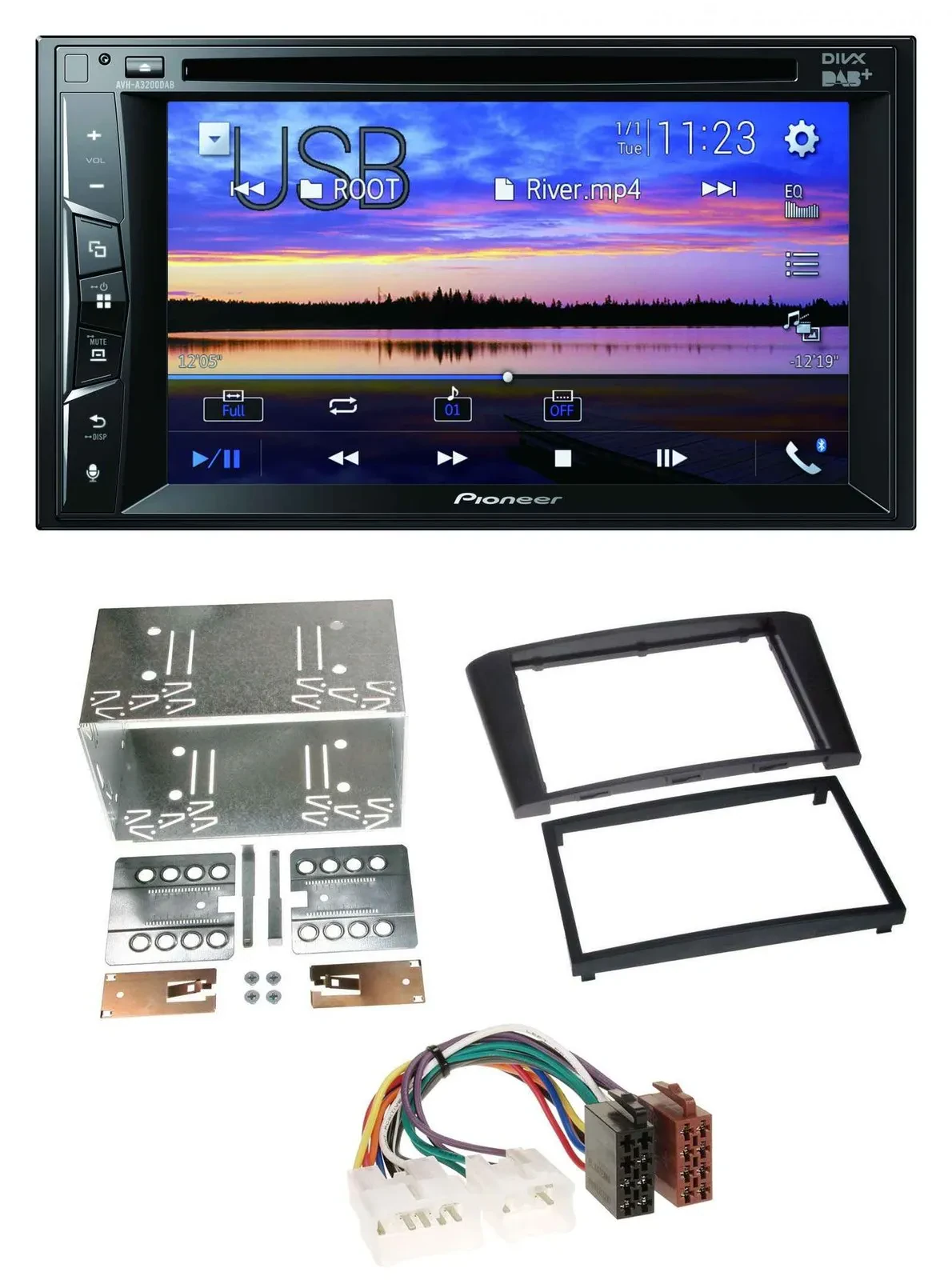 Pioneer Bluetooth 2DIN USB DVD DAB MP3 Autoradio für Toyota Avensis 2003-2009
