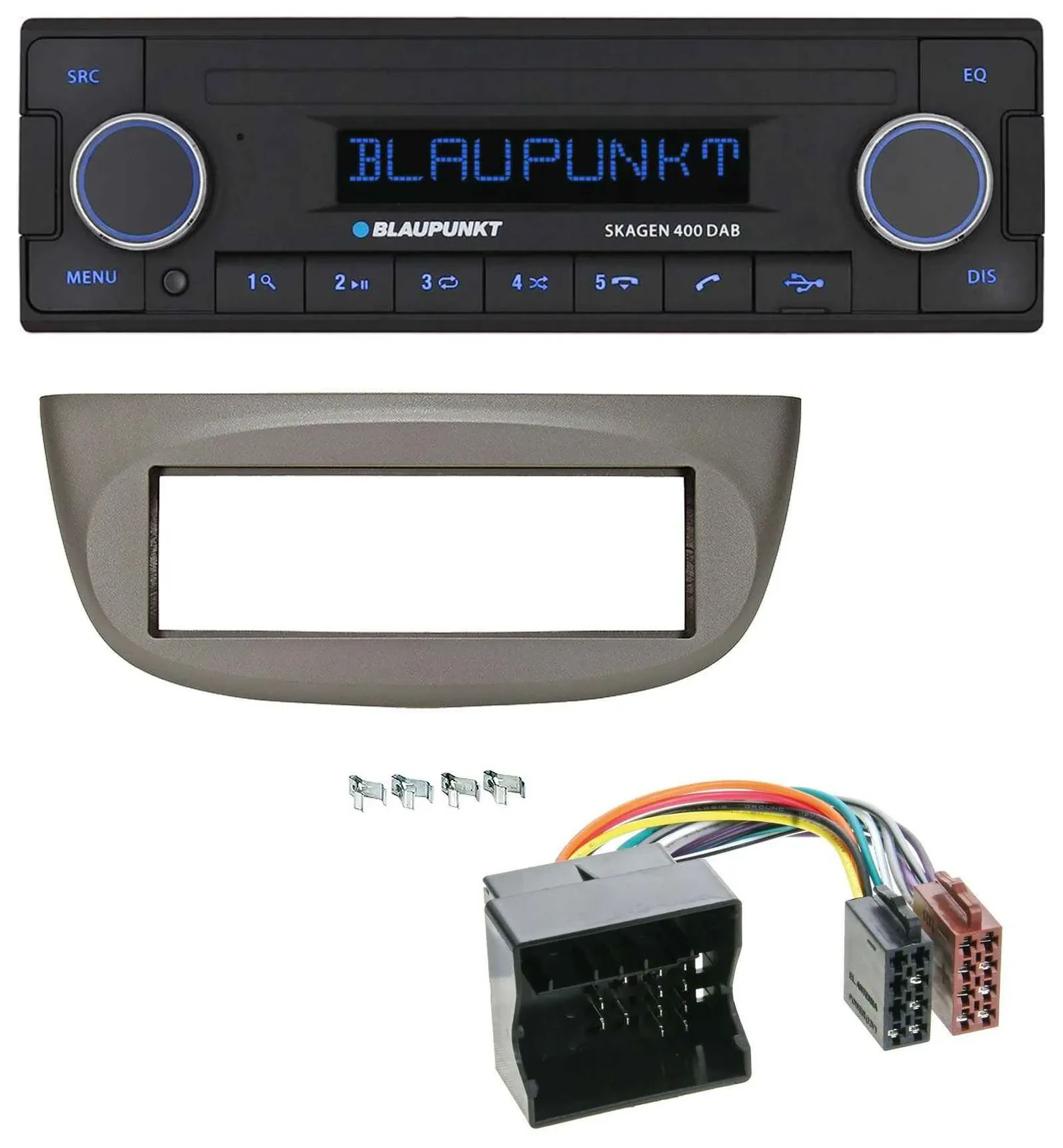 Автомагнитола Blaupunkt DAB USB Bluetooth MP3 для Renault Twingo 2007–2014, бежево-серая