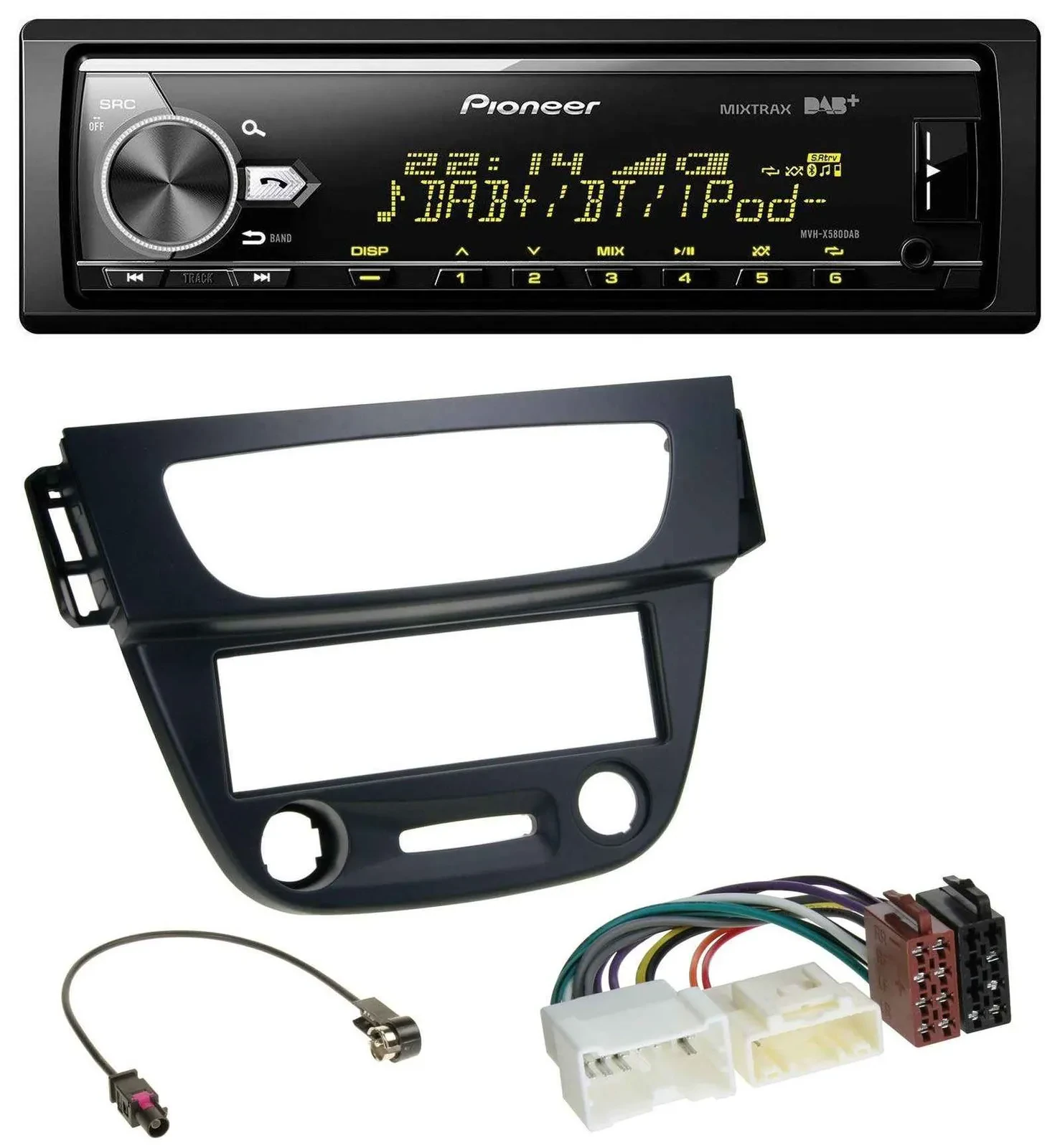 Автомагнитола Pioneer для Renault Megane 3 (2009–2014) Bluetooth, USB, DAB, MP3, черный