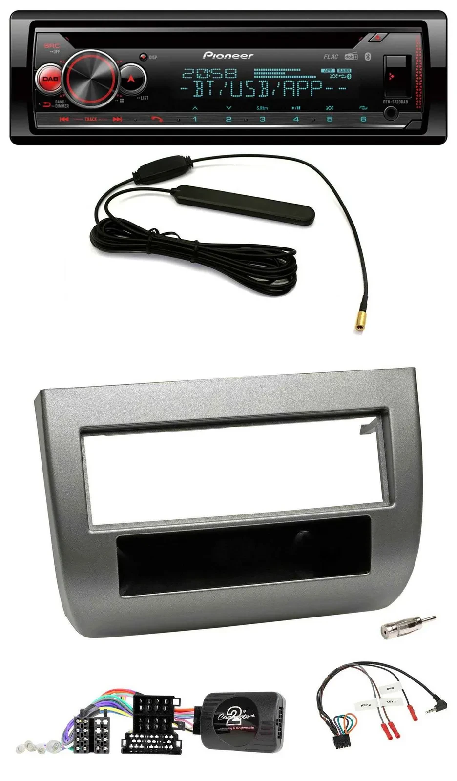 Pioneer USB DAB Lenkrad Bluetooth CD Autoradio für Lancia Y 843 05-11 dunkelsilb