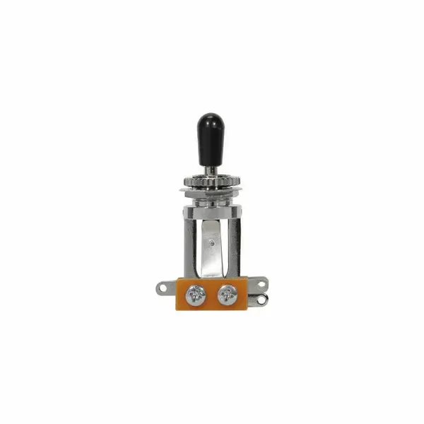 Переключатель для гитары BOSTON Toggle Switch, 3-Weg-Schalter, lang, chrom, schwarzer Knopf