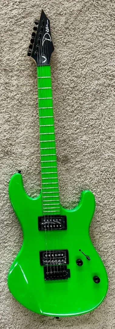 Dean CZONE NG Series Nuclear Green 80s Style Double Cutaway Electric Guitar