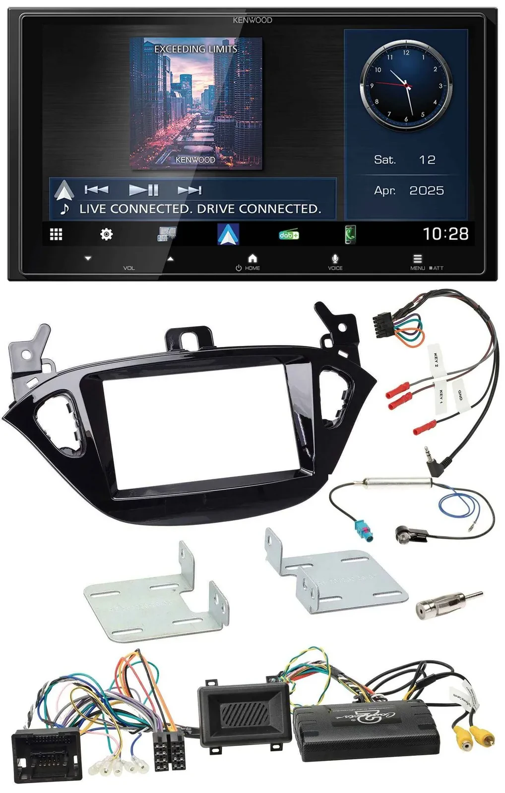 Автомагнитола Kenwood Bluetooth, 2DIN, USB, DAB, поддержка управления на руле, для Opel Adam/Corsa E (с 2013)