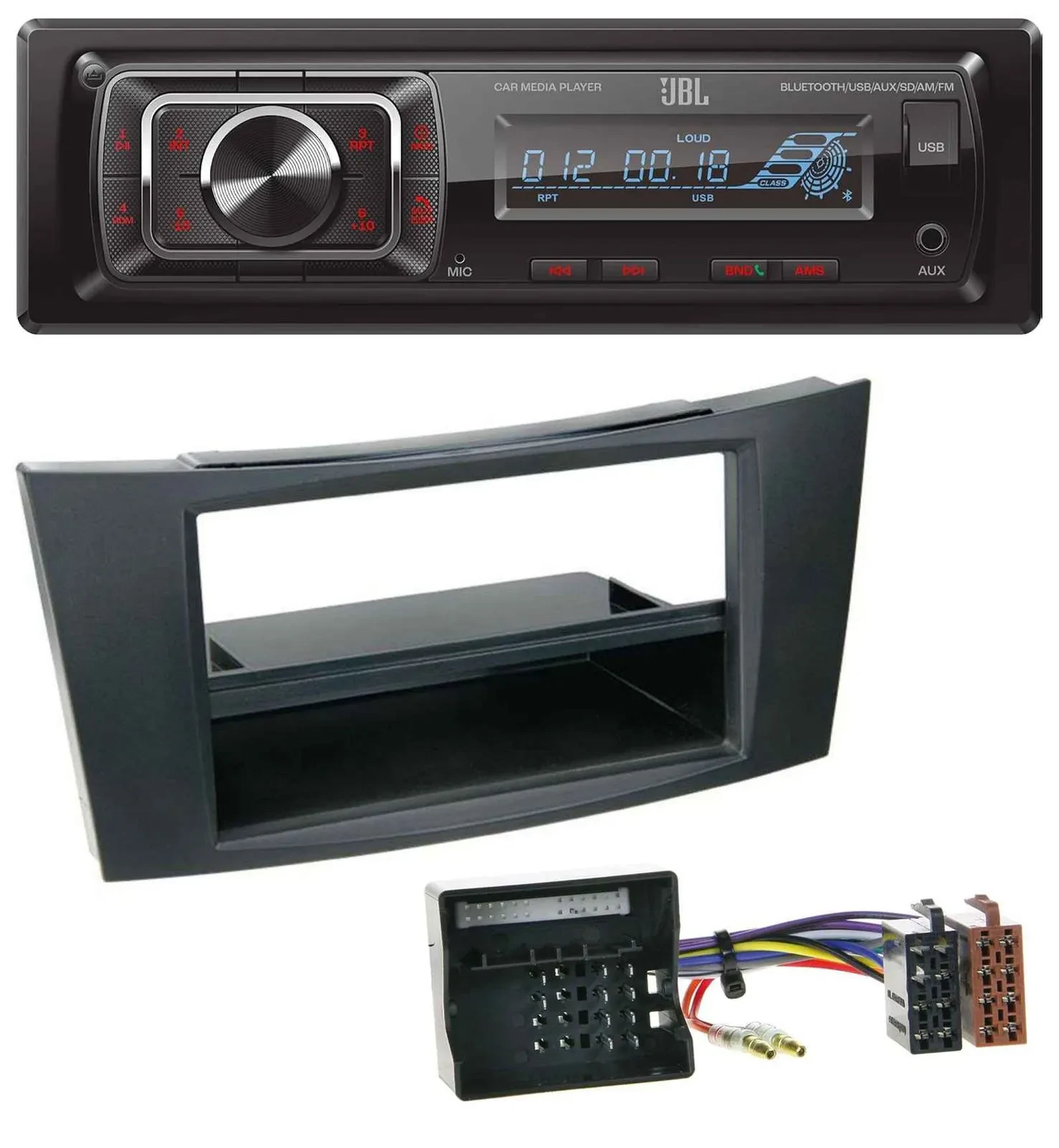 JBL SD AUX MP3 USB Bluetooth Autoradio für Mercedes CLS E-Klasse W211 02-09 Rubb