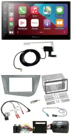 Pioneer USB Bluetooth DAB Lenkrad 2DIN Autoradio für Seat Leon 2005-2012 silber